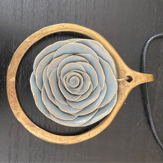 Large brass with rose